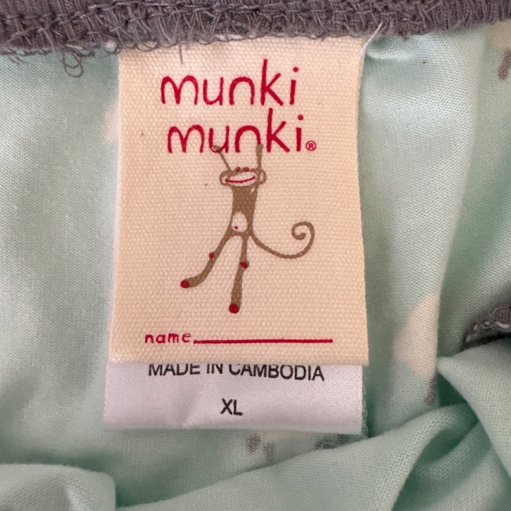 Munki Munki Pajama Set Womens XL Mint Green Sheep Print Short Sleeve Crop Pants - Picture 4 of 9